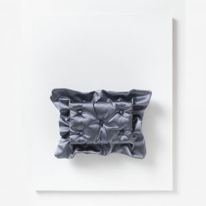 Laimushka dark grey quilted silk pillow bag